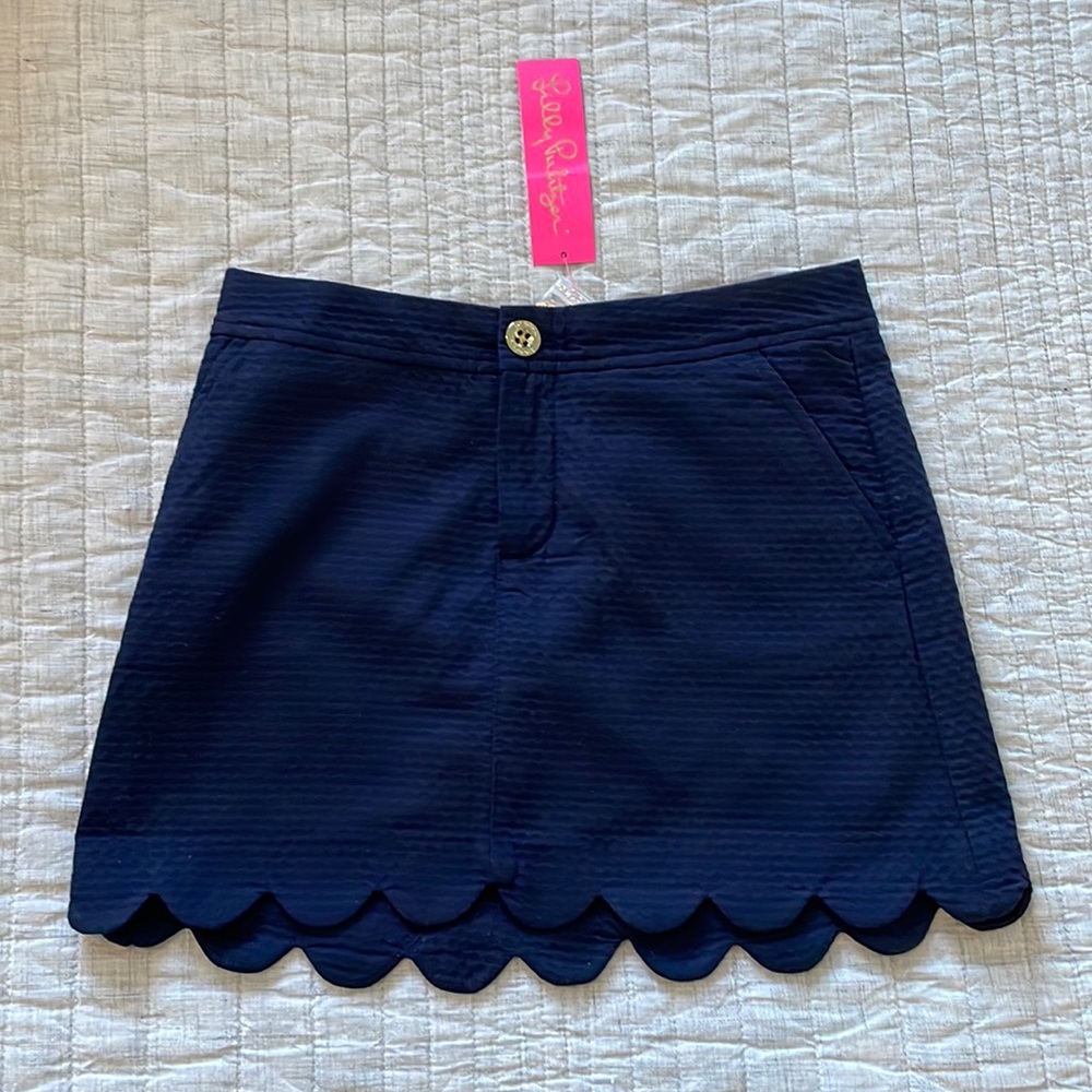 Lilly Pulitzer Colette Scallop Hem Skort, Navy